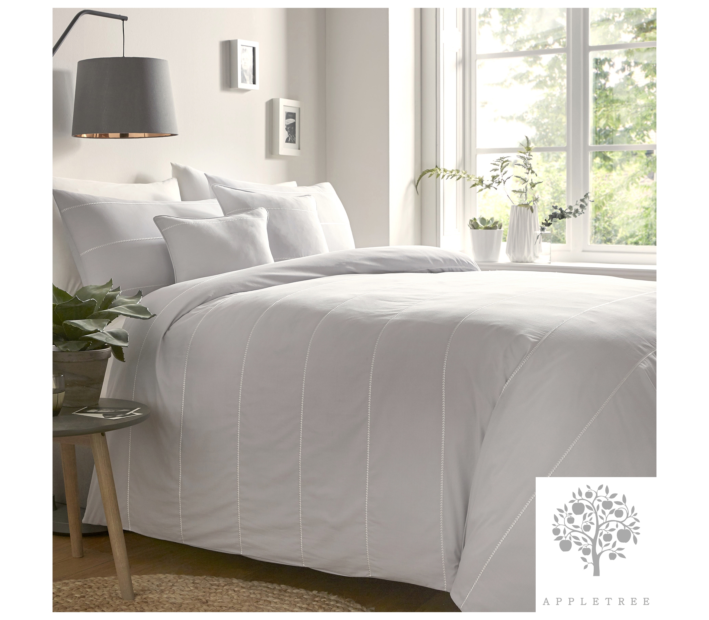Appletree Signature Salcombe Silver Duvet Cover Set J Rosenthal And Son