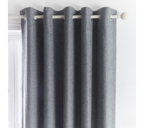 Boucle - Charcoal Eyelet Curtains