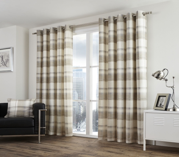 Balmoral Check - Natural Curtains