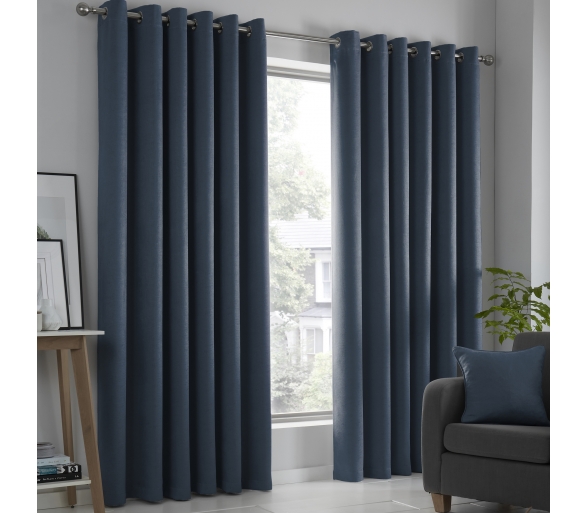 Strata - Navy Dimout Curtains