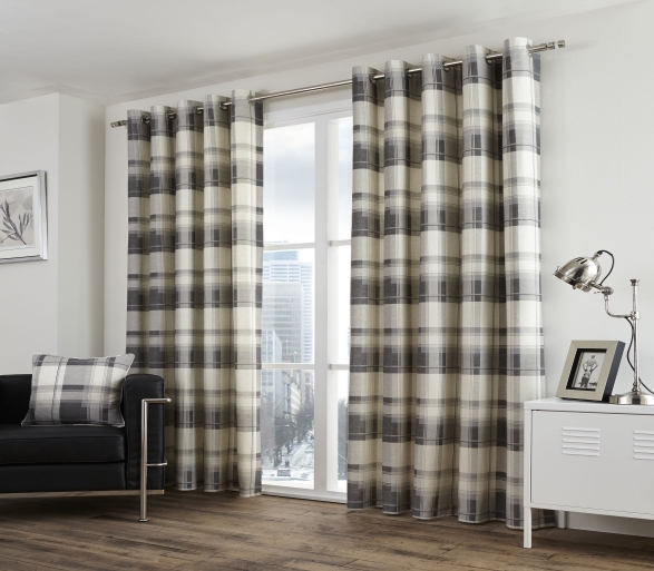 Balmoral Check - Slate Curtains