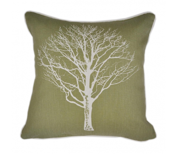 Woodland Trees - Green Filled Cushion