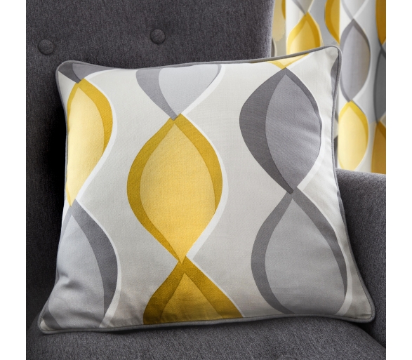 Lennox - Grey / Ochre Filled Cushion