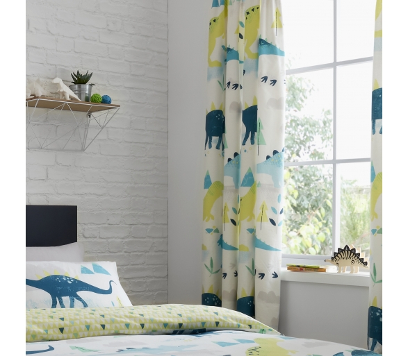 Dino Multicolour Lined Pencil Pleat Curtains