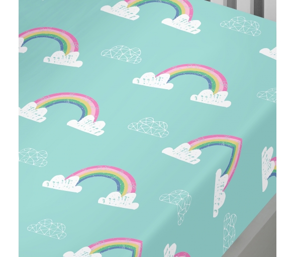 Rainbow Unicorn Multicolour Fitted Sheet