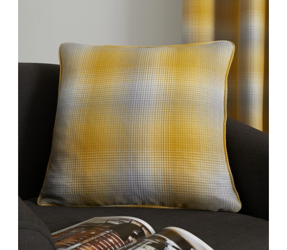 Lincoln Check - Ochre Filled Cushion